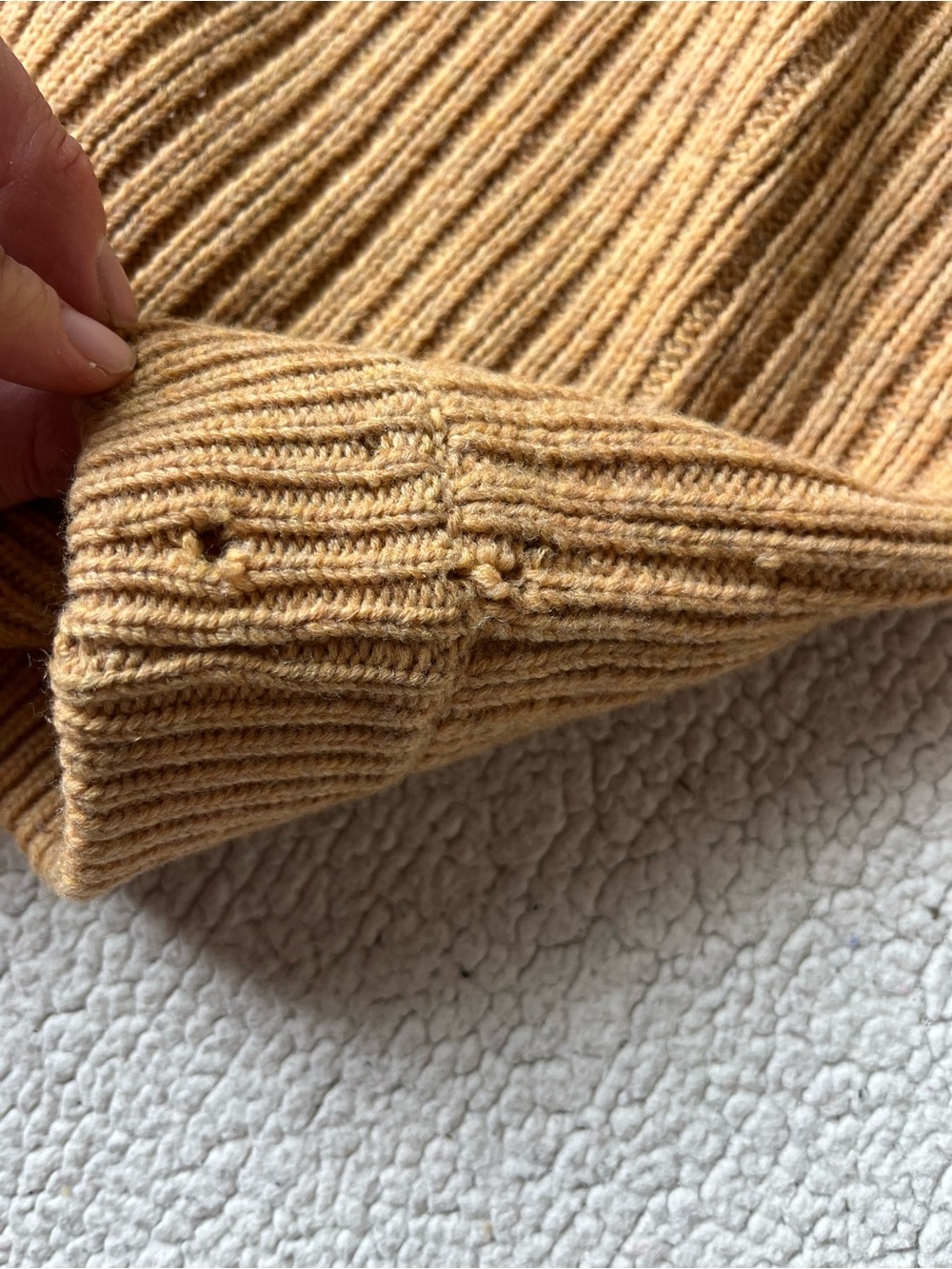 PATAGONIA 100% WOOL MENS FOG CUTTER SWEATER THICK TAN MENS XL - Picture 6 of 8